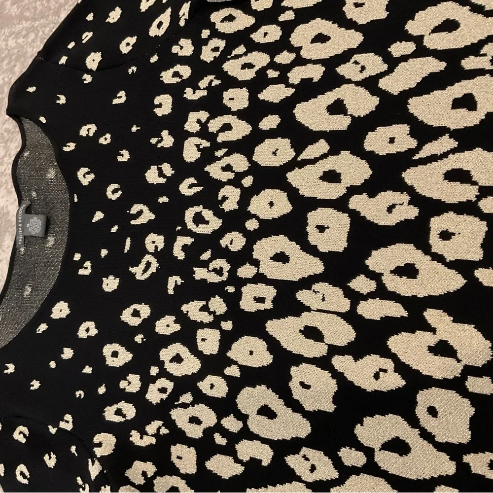 Chelsea & Theodore Festive Animal Print Dolman sleeve sweater/dress Size XL - Picture 10 of 10